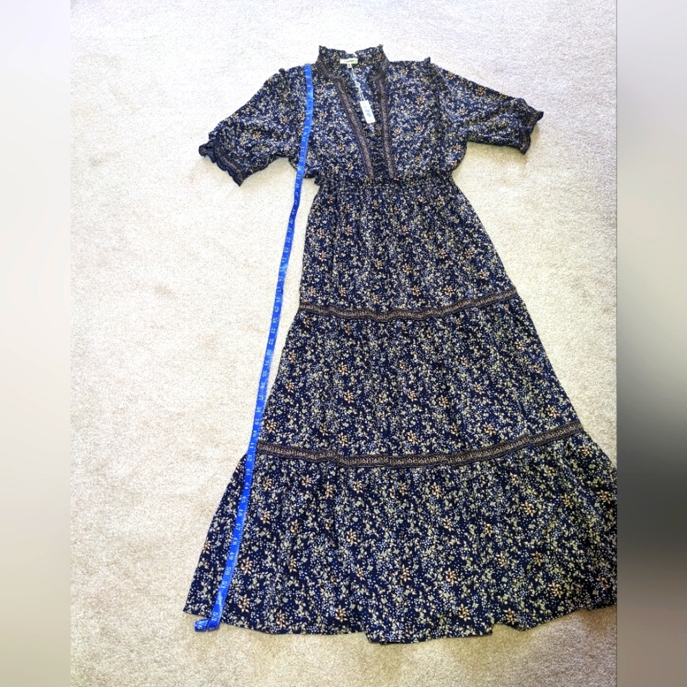 Max Studio Navy Floral Maxi Dress - Picture 10 of 13